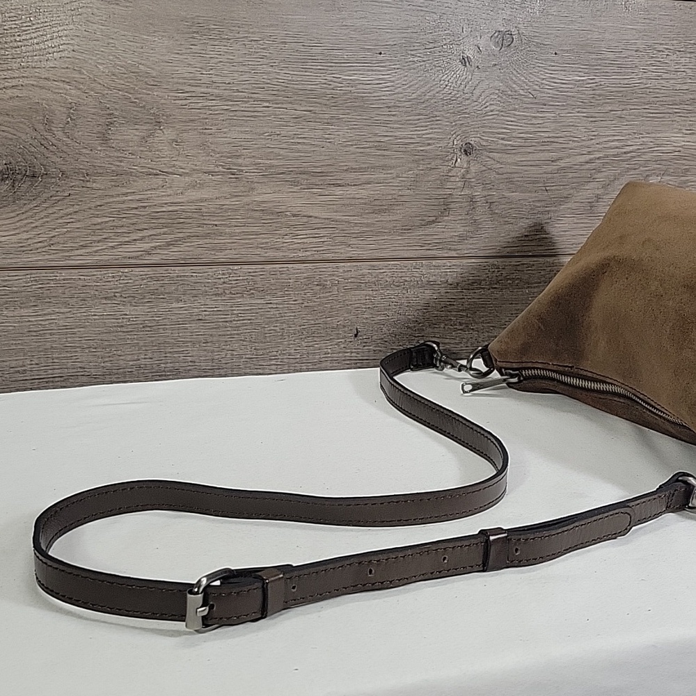 Patricia Nash Brown Suede Leather Crossbody Shoulder Bag - Picture 6 of 14